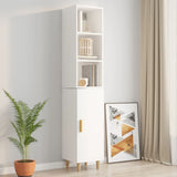 Wall cabinet Glossy white 34.5x32.5x90 cm Engineered wood