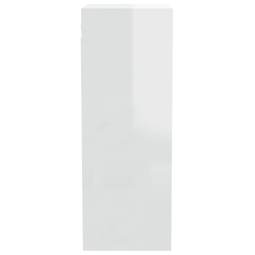 Wall cabinet Glossy white 34.5x32.5x90 cm Engineered wood