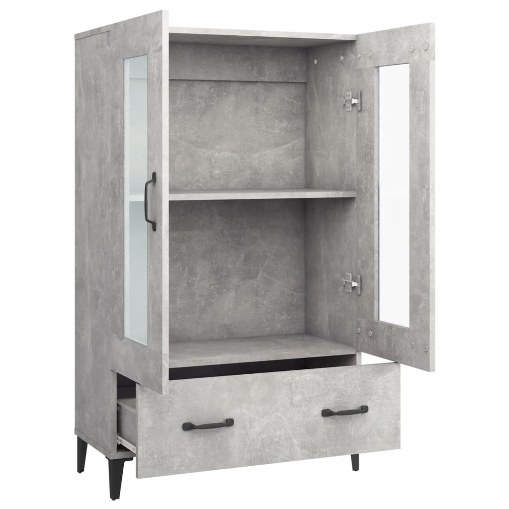 Buffet haut Gris béton 70x31x115 cm Bois d'ingénierie