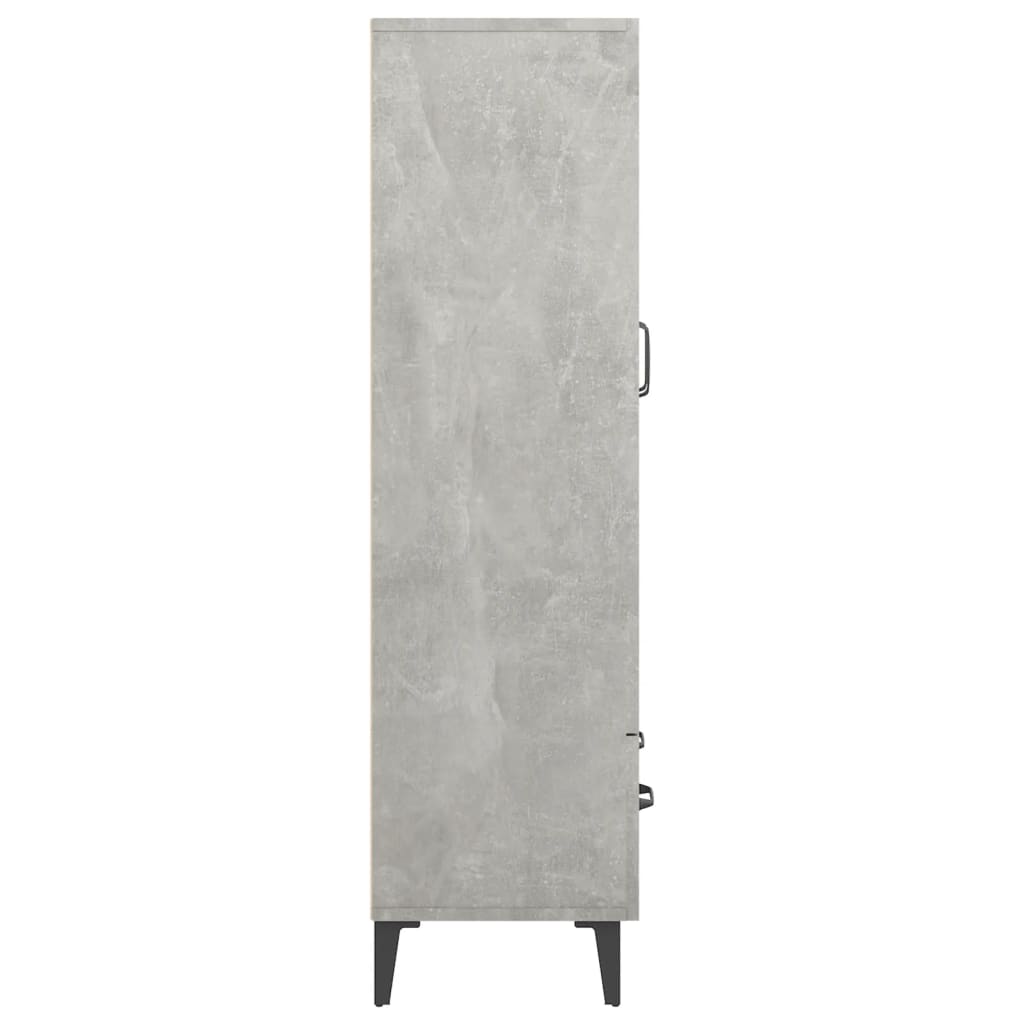 Buffet haut Gris béton 70x31x115 cm Bois d'ingénierie