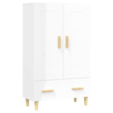 Buffet Blanc brillant 70x31x115 cm Bois d'ingénierie