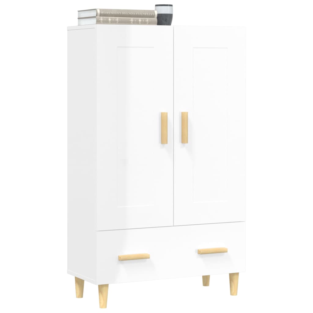 Buffet Blanc brillant 70x31x115 cm Bois d'ingénierie