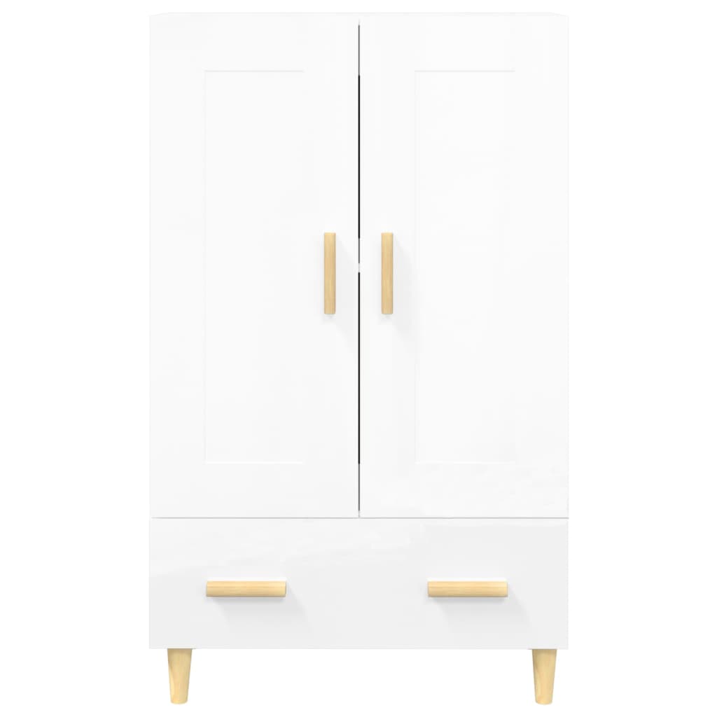 Buffet Blanc brillant 70x31x115 cm Bois d'ingénierie