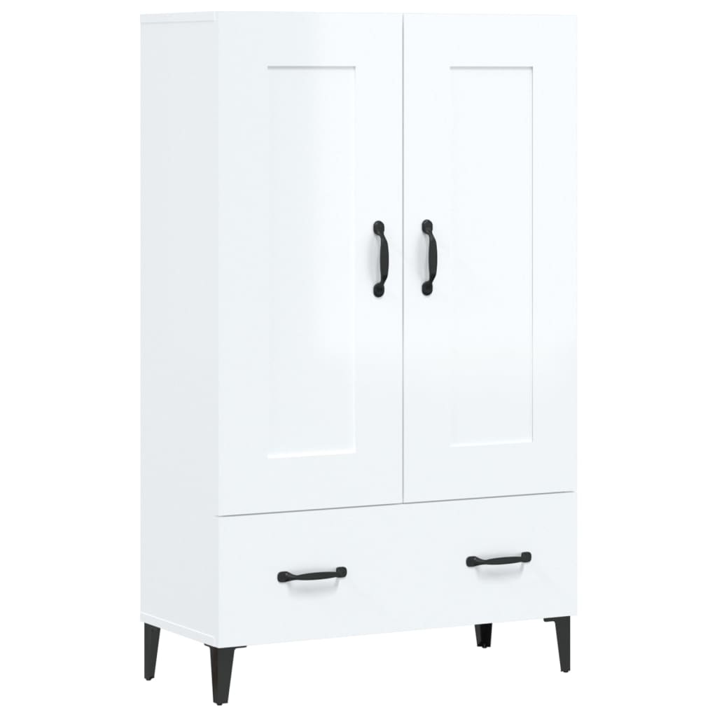 Buffet Blanc brillant 70x31x115 cm Bois d'ingénierie