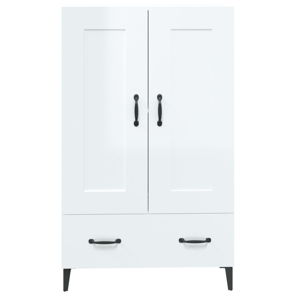 Buffet Blanc brillant 70x31x115 cm Bois d'ingénierie