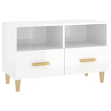 TV cabinet Glossy white 80x36x50 cm Engineered wood