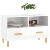 Meuble TV Blanc brillant 80x36x50 cm Bois d'ingénierie