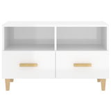 TV cabinet Glossy white 80x36x50 cm Engineered wood