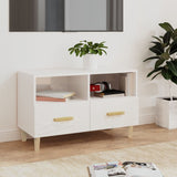 TV cabinet Glossy white 80x36x50 cm Engineered wood