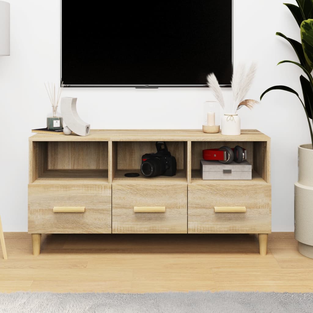 Meuble TV Chêne sonoma 102x36x50 cm Bois d'ingénierie