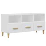 TV cabinet Glossy white 102x36x50 cm Engineered wood