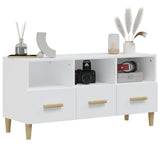 TV cabinet Glossy white 102x36x50 cm Engineered wood