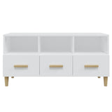 TV cabinet Glossy white 102x36x50 cm Engineered wood