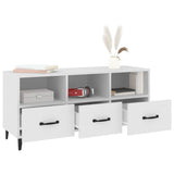 White TV cabinet 102x35x50 cm Engineered wood