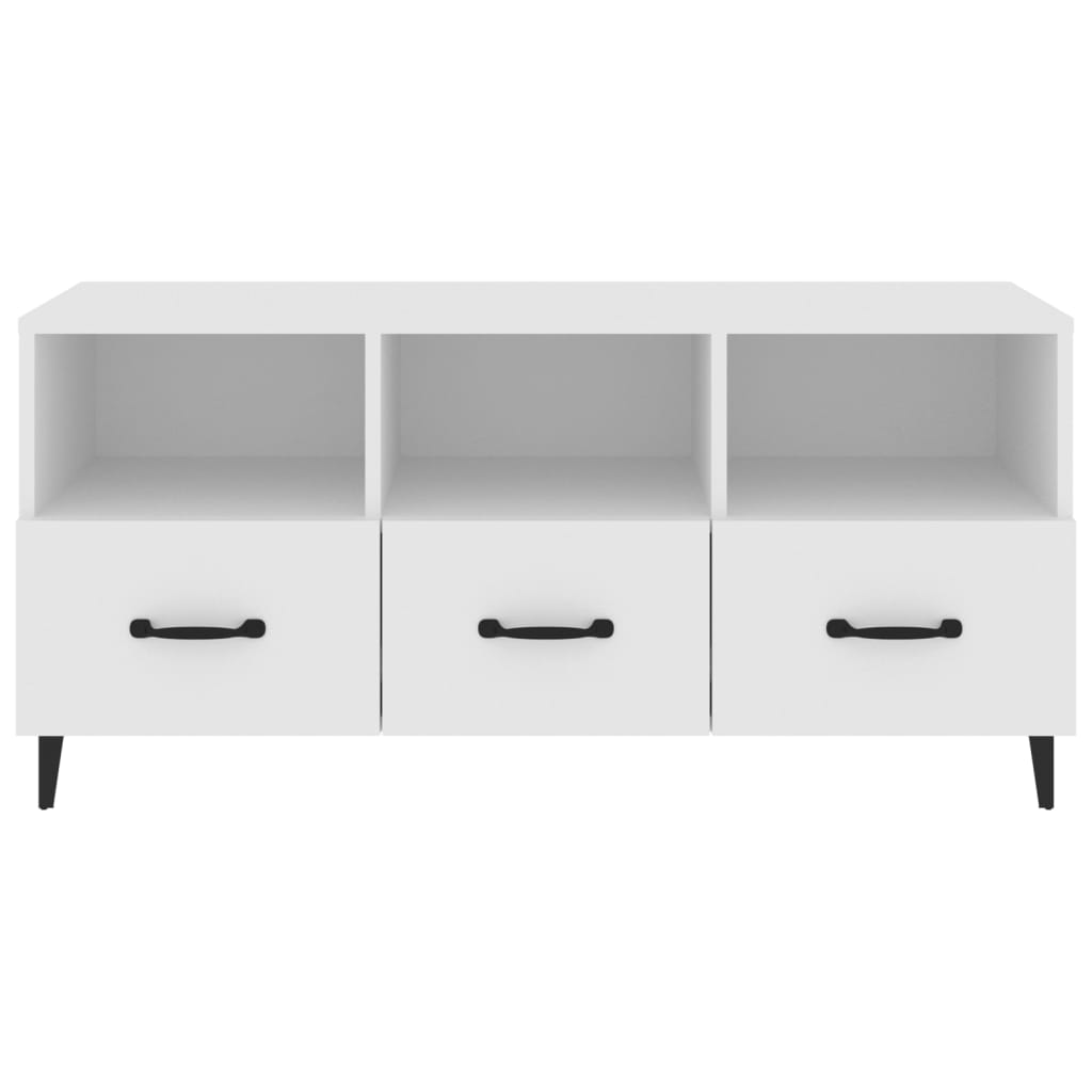 White TV cabinet 102x35x50 cm Engineered wood