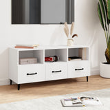 White TV cabinet 102x35x50 cm Engineered wood