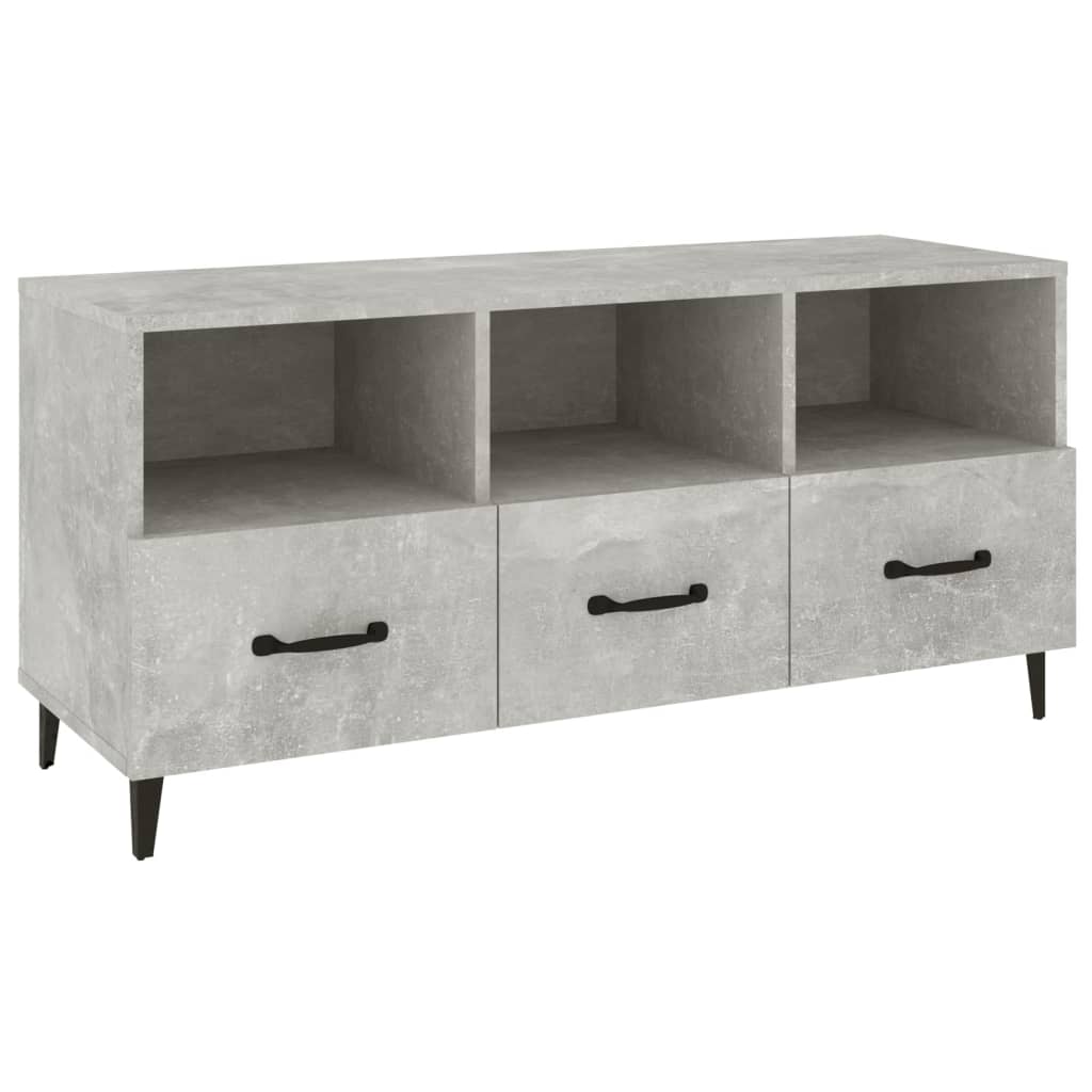 Meuble TV Gris béton 102x35x50 cm Bois d'ingénierie