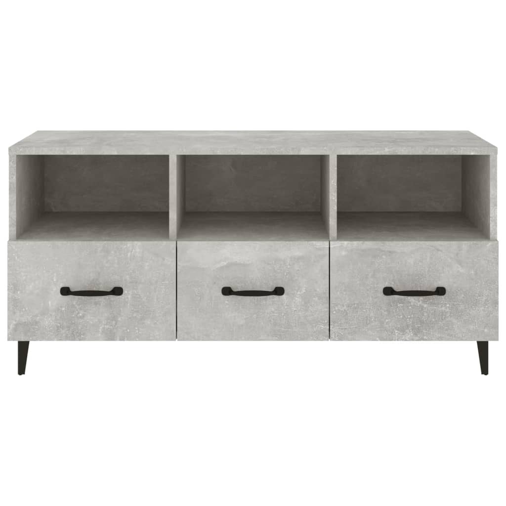 Meuble TV Gris béton 102x35x50 cm Bois d'ingénierie