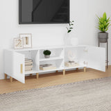 White TV cabinet 150x30x50 cm Engineered wood