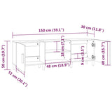 White TV cabinet 150x30x50 cm Engineered wood