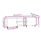 Meuble TV blanc 150x30x50 cm bois d'ingénierie