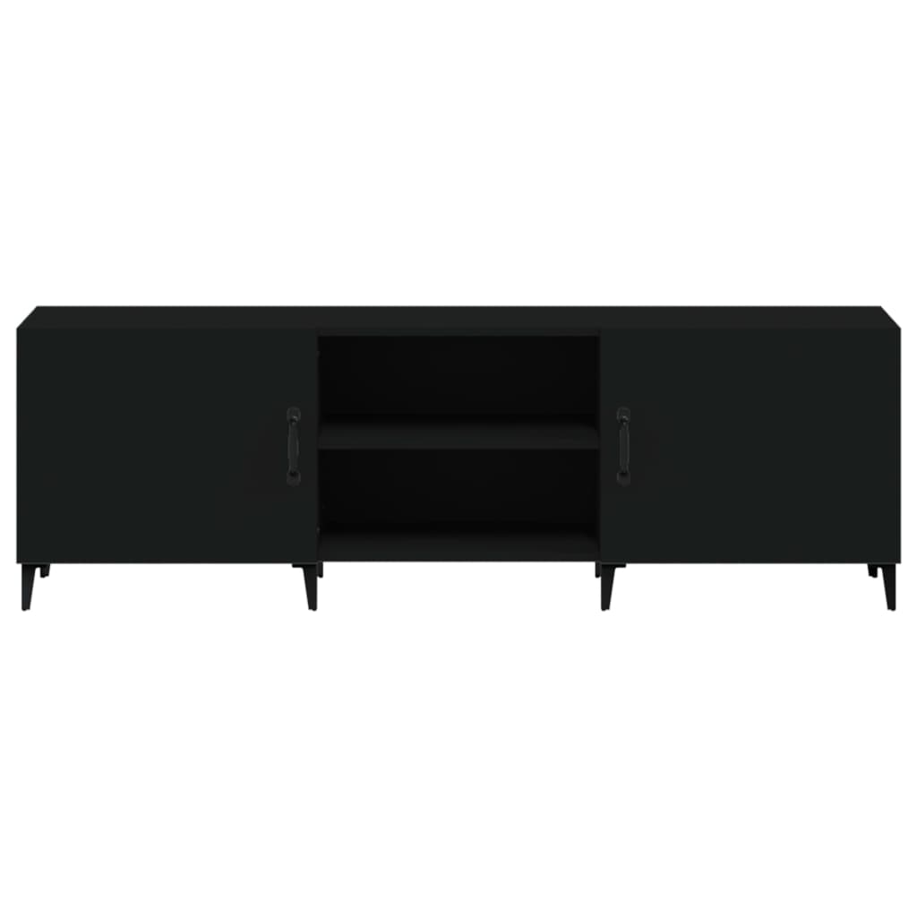 Black TV cabinet 150x30x50 cm engineered wood