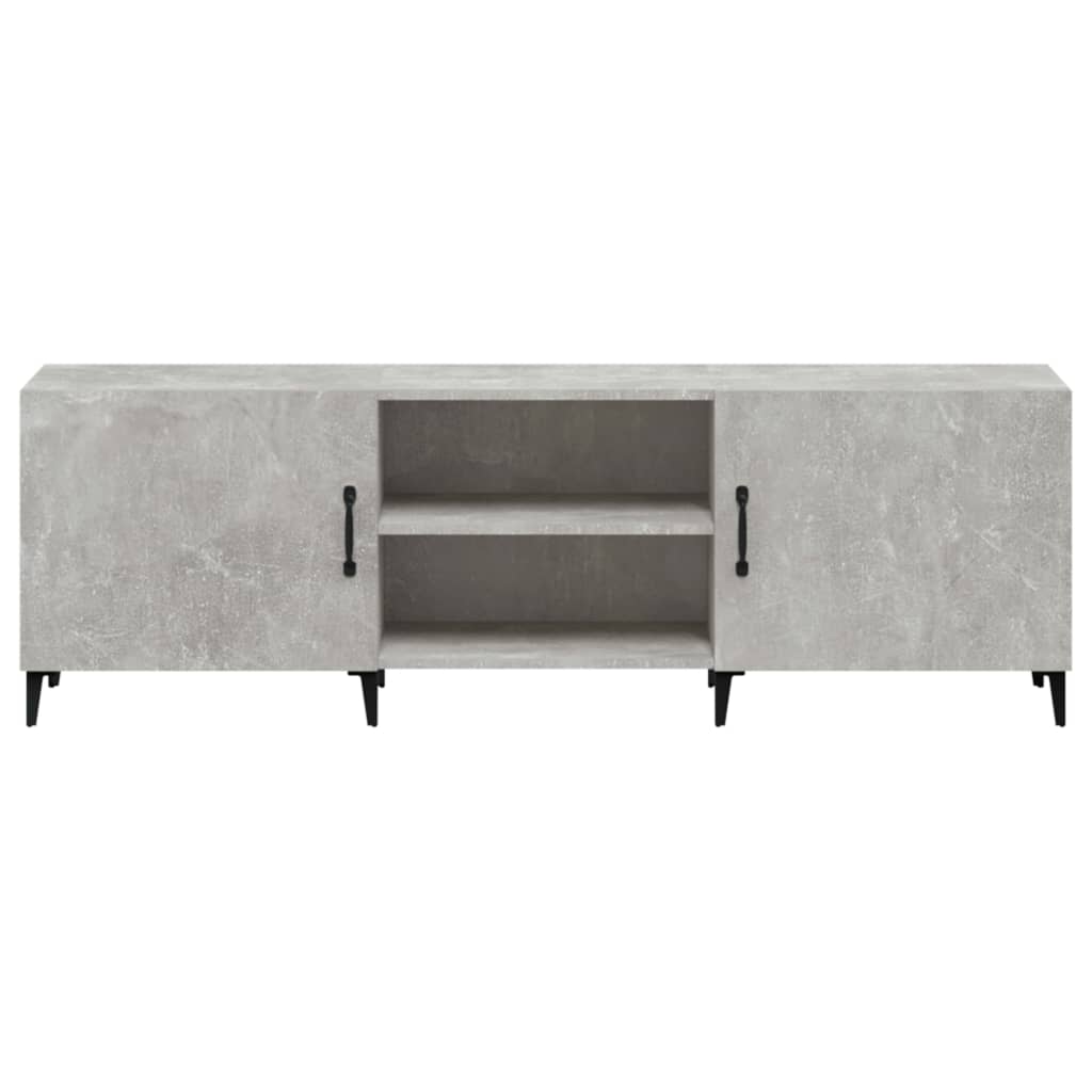 Meuble TV gris béton 150x30x50 cm bois d'ingénierie