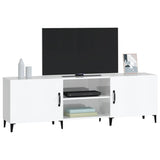 Meuble TV blanc brillant 150x30x50 cm bois d'ingénierie