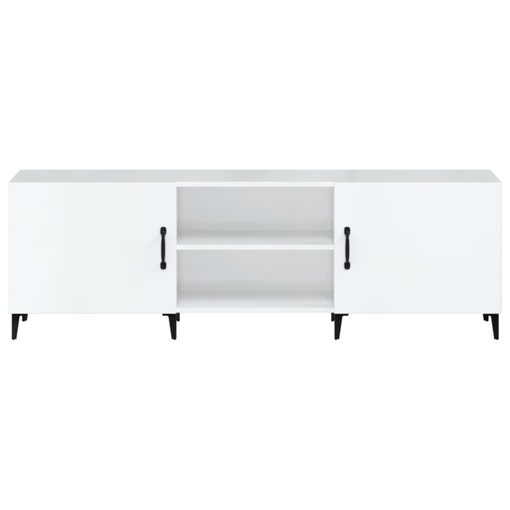 Meuble TV blanc brillant 150x30x50 cm bois d'ingénierie