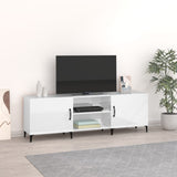 Meuble TV blanc brillant 150x30x50 cm bois d'ingénierie