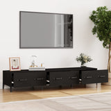 Black TV cabinet 150x34.5x30 cm Engineered wood