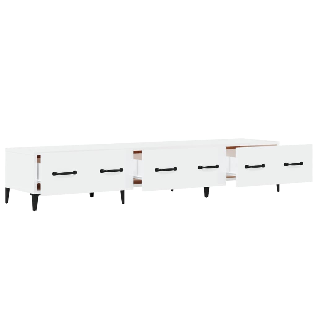 Meuble TV Blanc brillant 150x34,5x30 cm Bois d'ingénierie