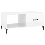 vidaXL Table basse Blanc brillant 90x50x40 cm Bois d'ingénierie