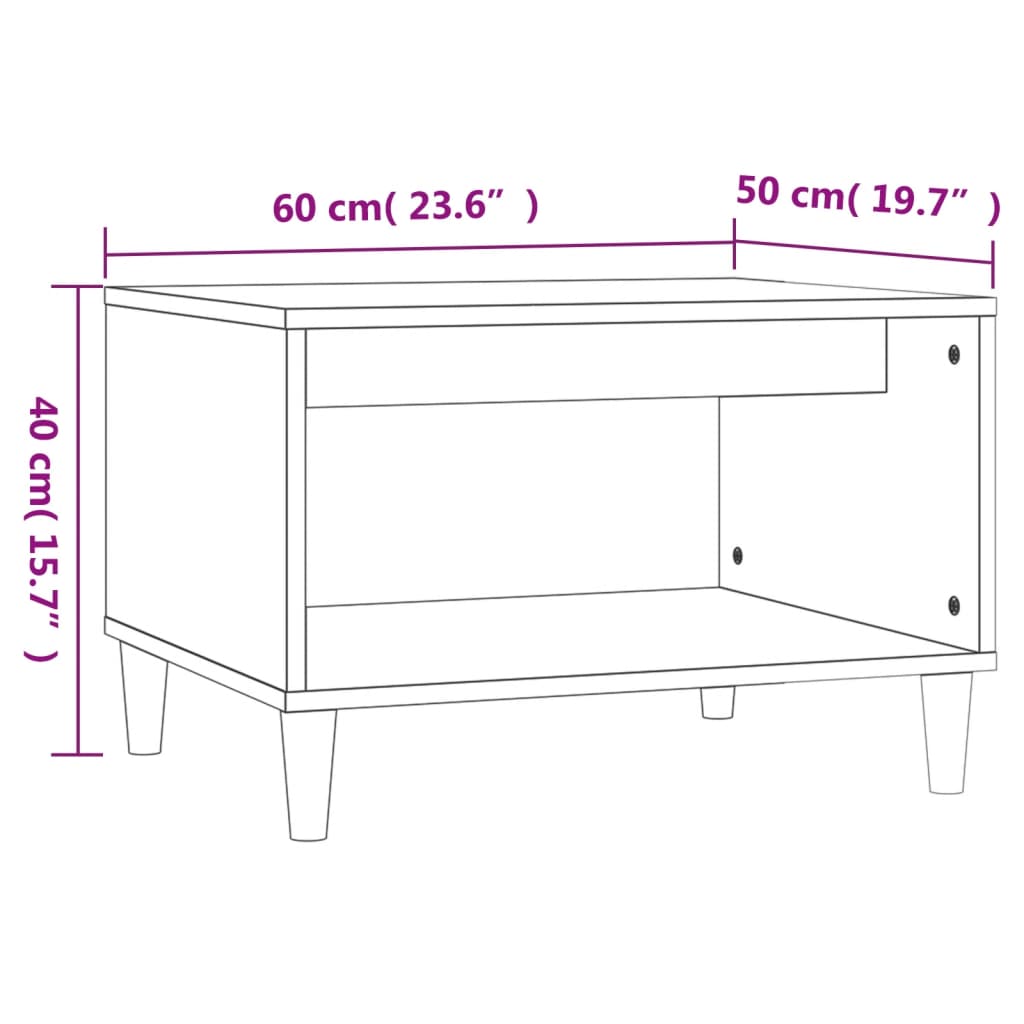 Table basse Blanc 60x50x40 cm Bois d'ingénierie