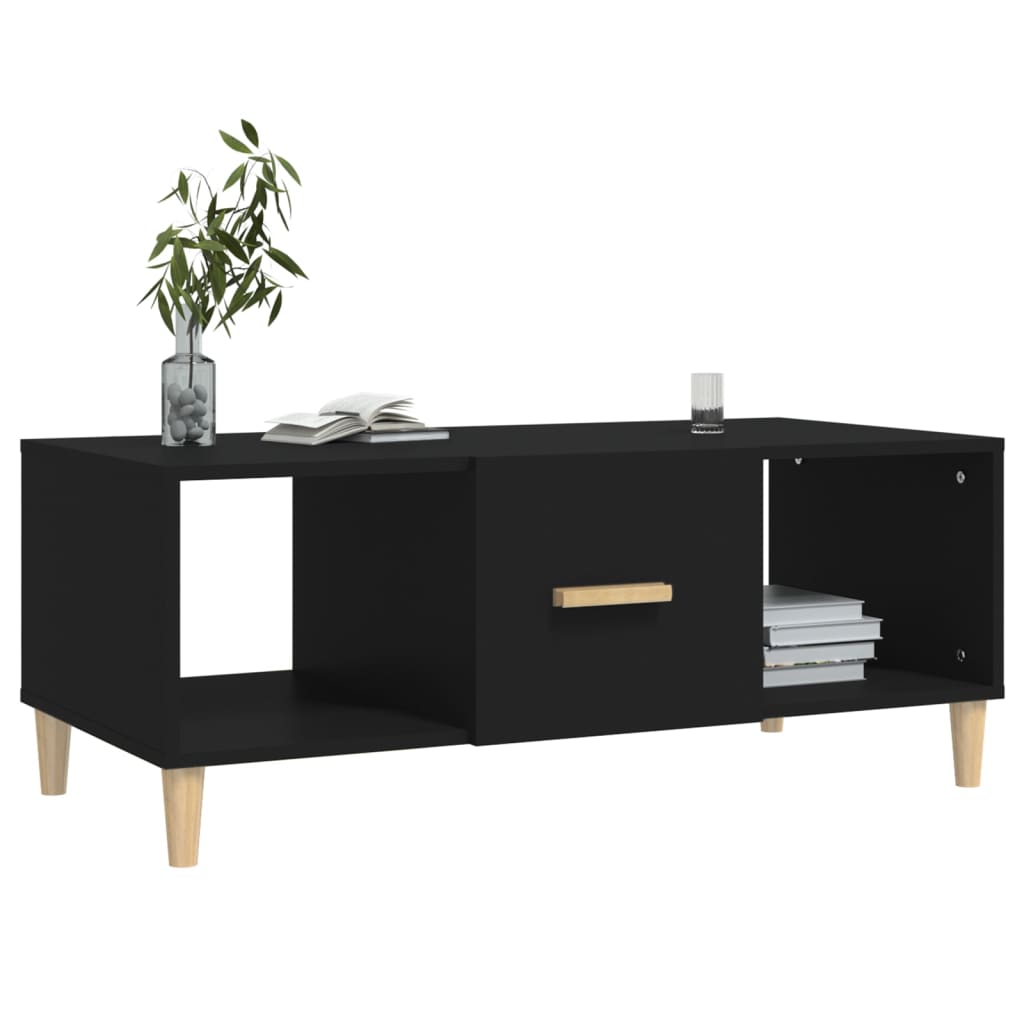 Table basse noir 102x50x40 cm bois d'ingénierie