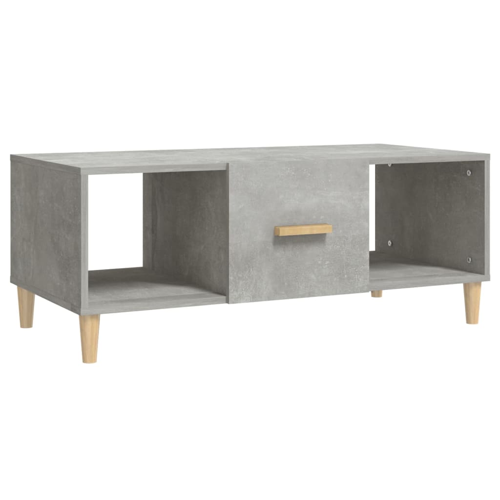 Table basse gris béton 102x50x40 cm bois d'ingénierie