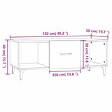 Couchtisch Betongrau 102x50x40 cm Holzwerkstoff