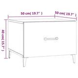 Table basse avec pieds en métal Blanc 50x50x40 cm