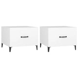 Tables basses avec pieds en métal 2 pcs Blanc 50x50x40 cm