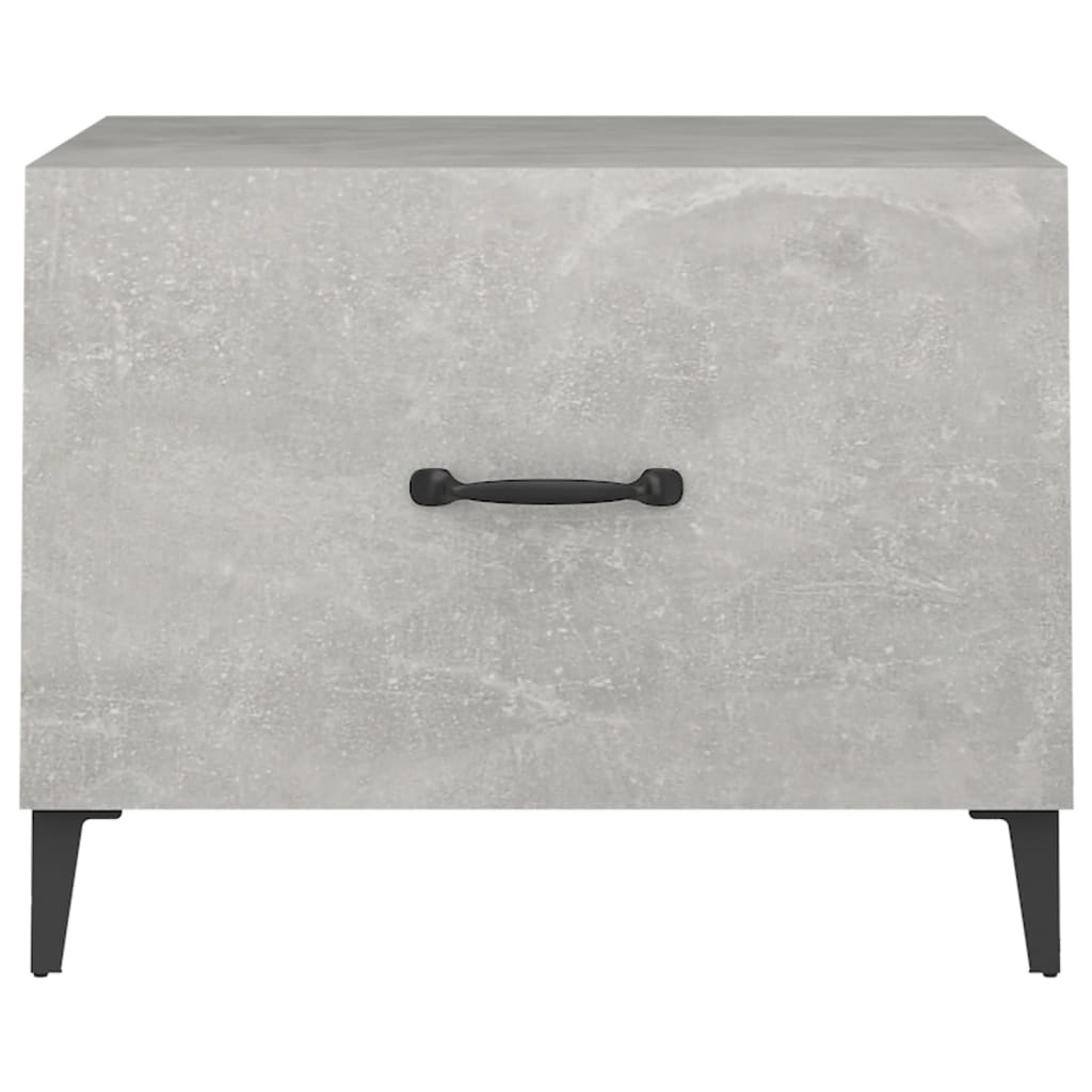 Tables basses avec pieds en métal 2 pcs Gris béton 50x50x40 cm