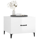 Tables basses avec pieds métal 2 pcs Blanc brillant 50x50x40 cm