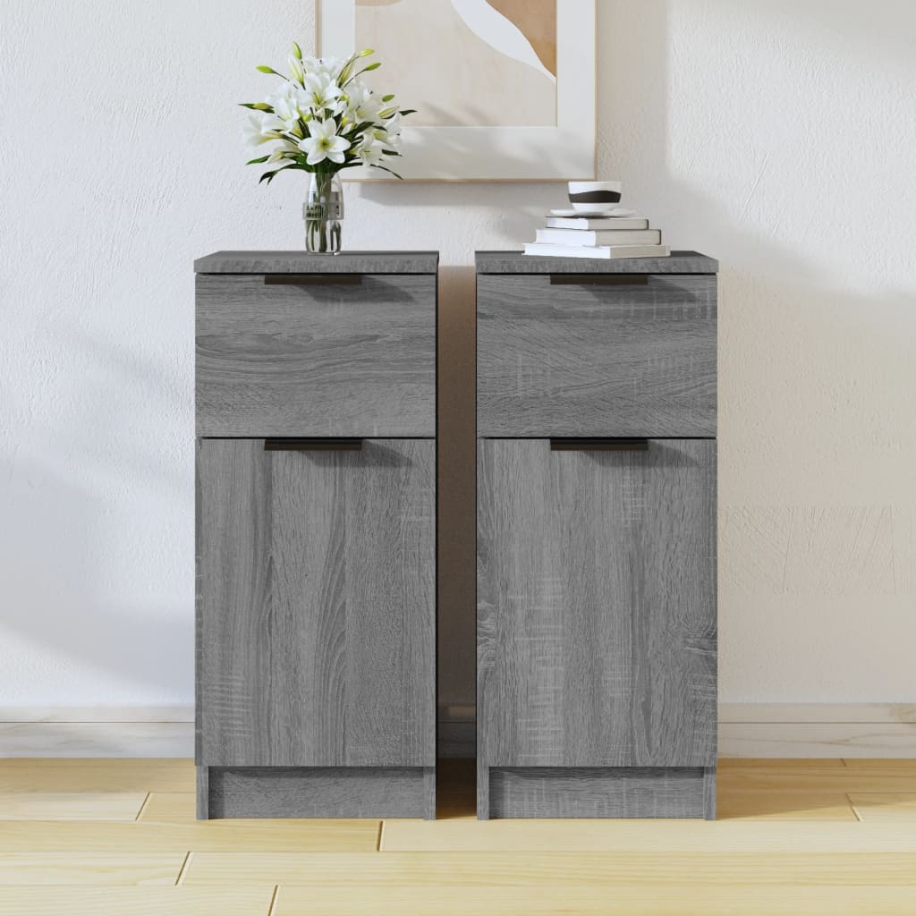 Buffets 2 pcs Sonoma gris 30x30x70 cm Bois d'ingénierie