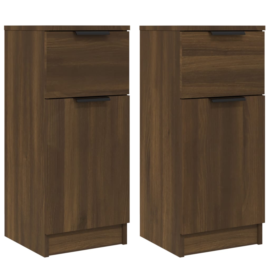 Buffets 2 pcs chêne marron 30x30x70 cm Bois d'ingénierie