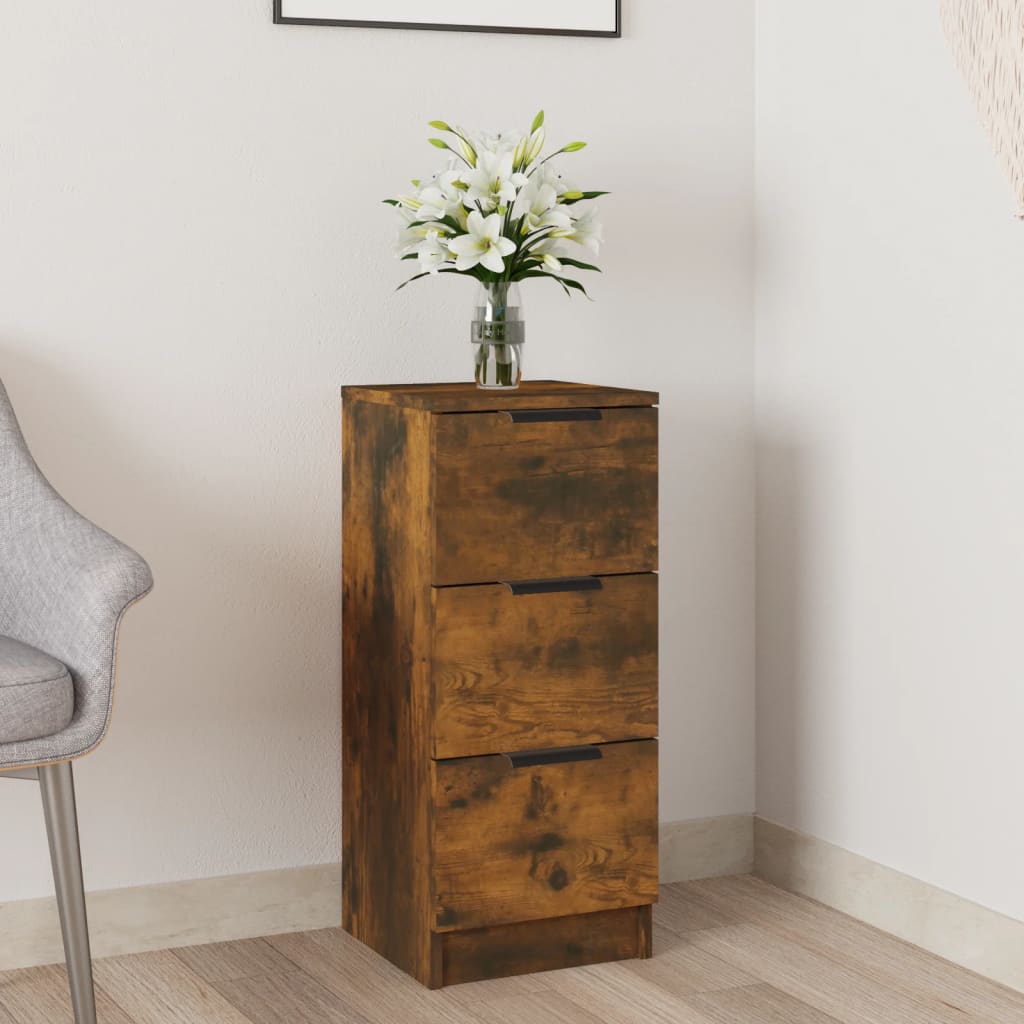 Sideboard Smoked Oak 30x30x70 cm Engineered wood