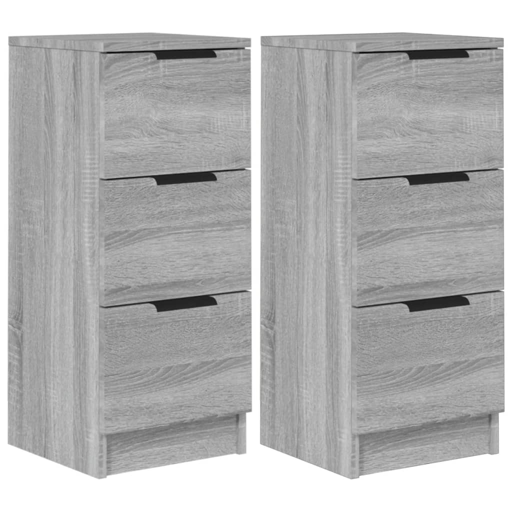 Buffets 2 pcs Sonoma gris 30x30x70 cm Bois d'ingénierie