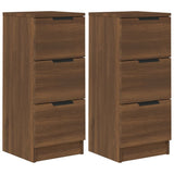 Buffets 2 pcs chêne marron 30x30x70 cm Bois d'ingénierie