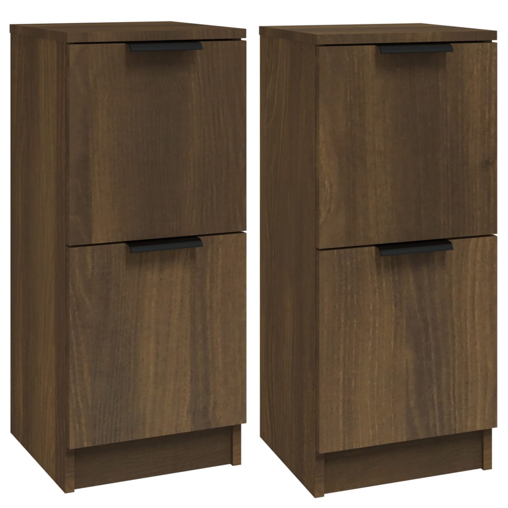 Buffets 2 pcs chêne marron 30x30x70 cm Bois d'ingénierie