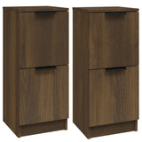 Buffets 2 pcs chêne marron 30x30x70 cm Bois d'ingénierie