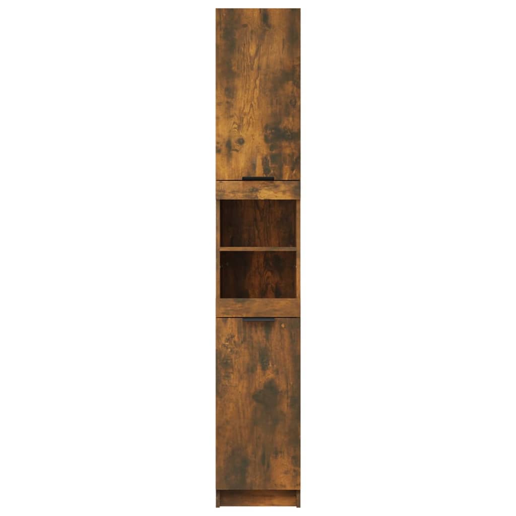 Armoire de bain Chêne fumé 32x34x188,5 cm Bois d'ingénierie