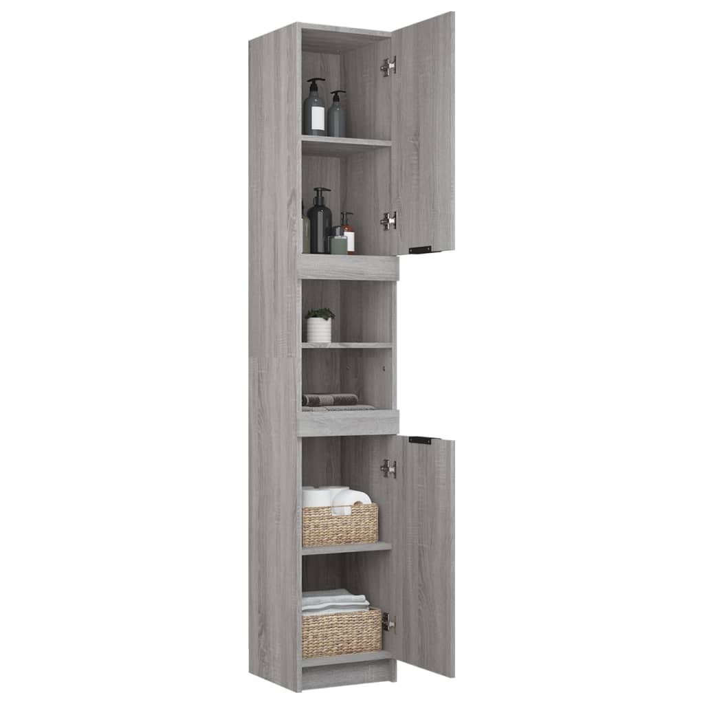 Armoire de bain Sonoma gris 32x34x188,5 cm Bois d'ingénierie